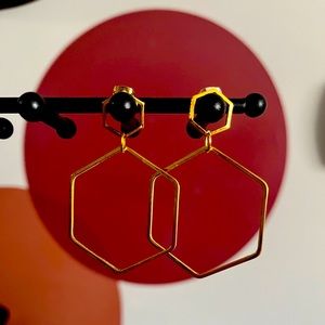 Harmonious Hexagon Hanging Studs